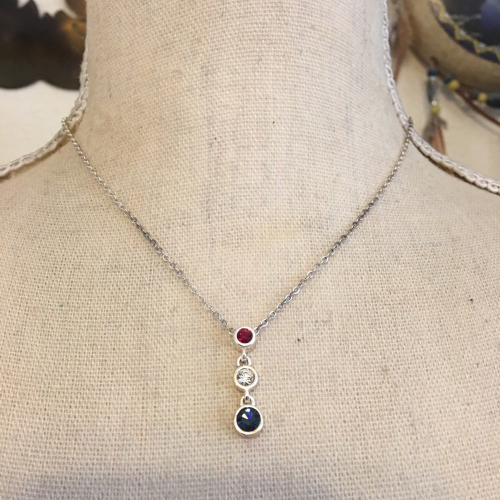 Tommy Hilfiger glass stone pendant on chain